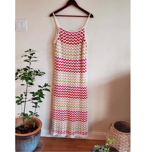 Rachel Zoe Crochet Midi Dress Size Large Multicolor - Picture 2 of 7